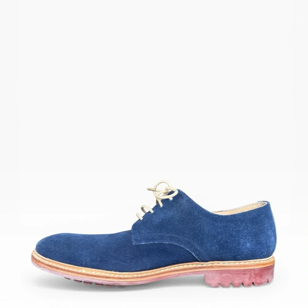 Beckett Simonon Blue Suede Derby Shoes | Lug Sole | Size 12 | Good Condition - Picture 6 of 13